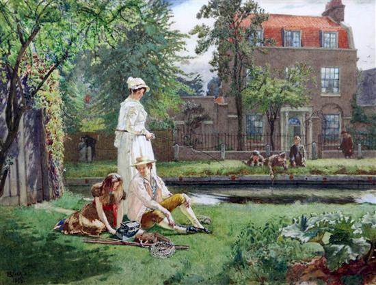 Henry Reynolds Steer (1858-1928) Sweet Summer Recreation, 10.5 x 14in.